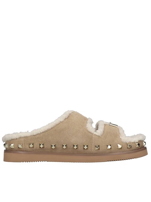 Mules in camoscio ASH | UMA BABY SOFT/FAKE ROLLED FURCAMEL-TOFU
